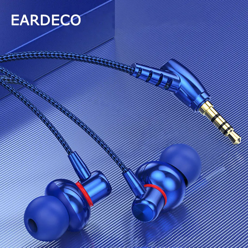 

EARDECO 3.5mm Wired Headphones With Mic Earphone Bass Phone Headphone Headset Stereo Braided Wire Earphones Noise Reduction Hifi