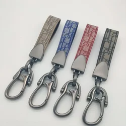 Trend Fashion Horseshoe Mouth Lanyard Color Keychain Luxury Men Women Business Metal Leather Car Key Ring Initial D Keychain