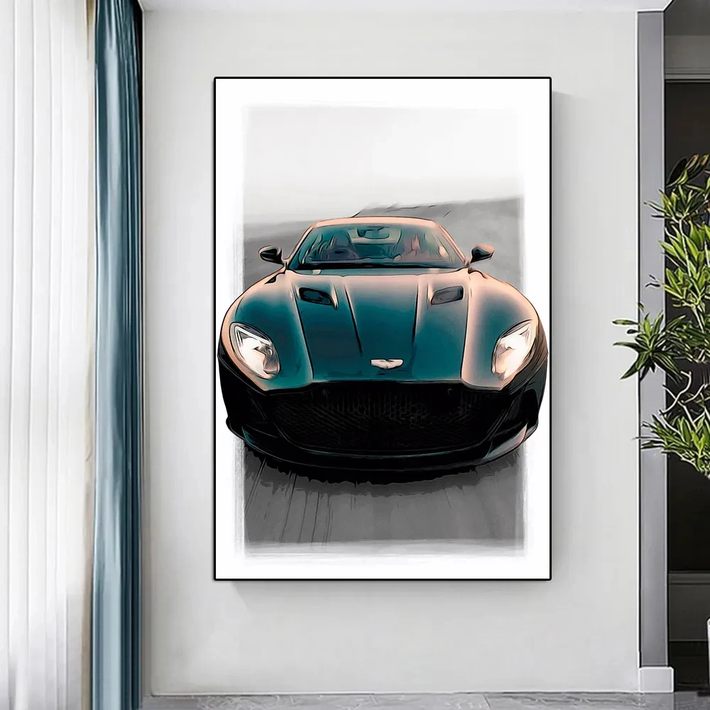 Modern Luxury Sports Car Tail Light Poster Racing Illustration Supercar Canvas Painting Club Wall Art Living Room Decor Gift