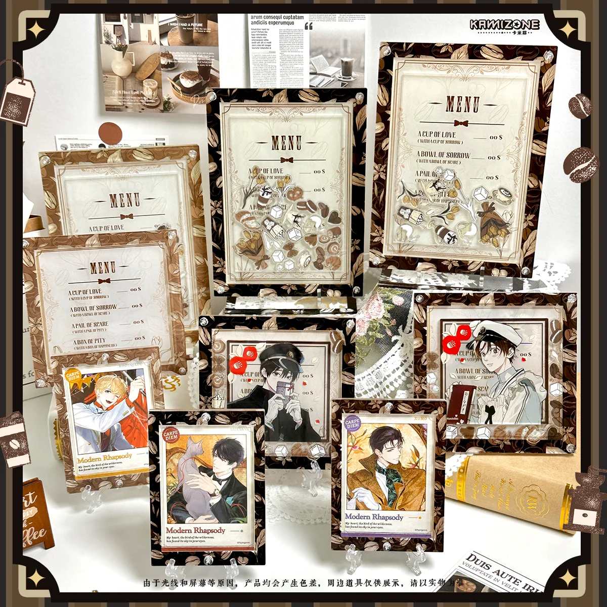 

Коричневая подставка для шейкера в винтажном стиле, акриловый держатель с блестками для фотографий и мелких предметов, домашний декор стола