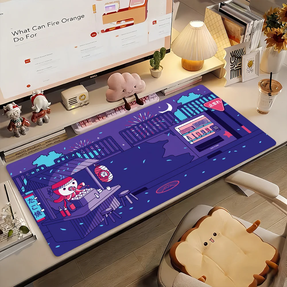 

Мультяшный коврик для мыши «Лунная ночь» с золотым узором, милый, нескользящий, резиновый, для геймеров, для компьютера, декоративный, для стола, для ноутбука, офисный, большой