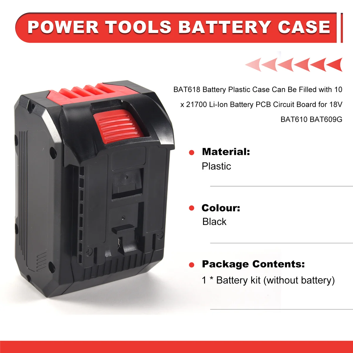 Пластиковый корпус батареи BAT618 можно заполнить с печатной платой литий-ионного аккумулятора 10x21700 для Bosch 18 В BAT610 BAT609G