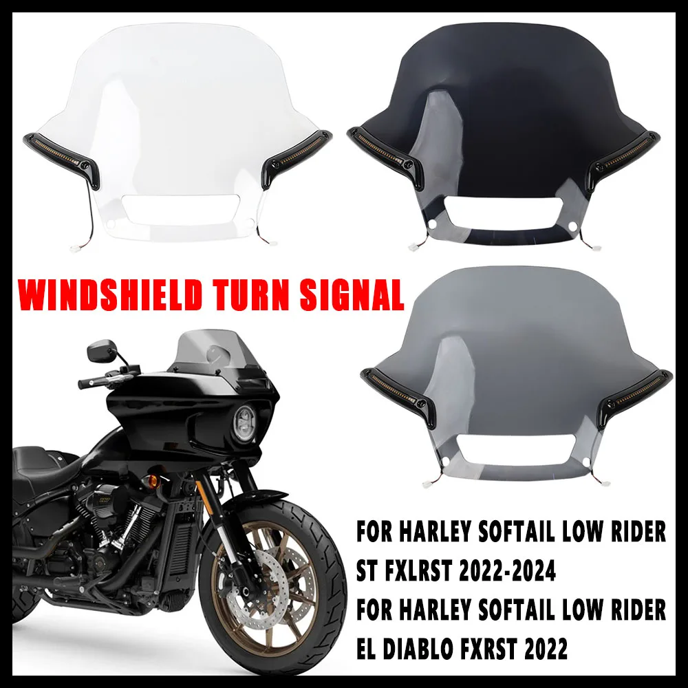 For Harley Softail Low Rider ST/FXLRST&El Diablo FXRST Moto Windshield Turn Signal Set SOFTAIL LOW RIDER STLED WINDSHIELDTRIM