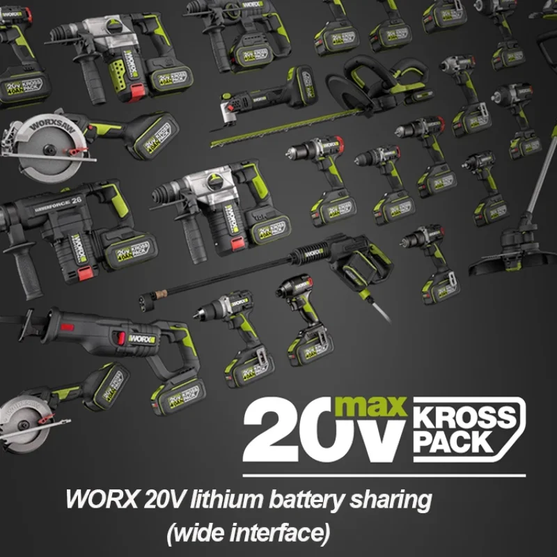 WORX WU027 20 فولت بطارية ليثيوم متعددة الوظائف مصباح يدوي خارجي محمول LED (بدون بطارية وشاحن)