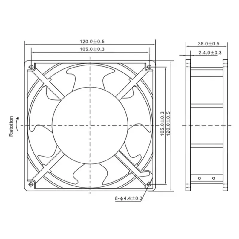 for Delta TD12038HH AC 110V 0.13A 12cm Double Ball Bearing Cooling Fan