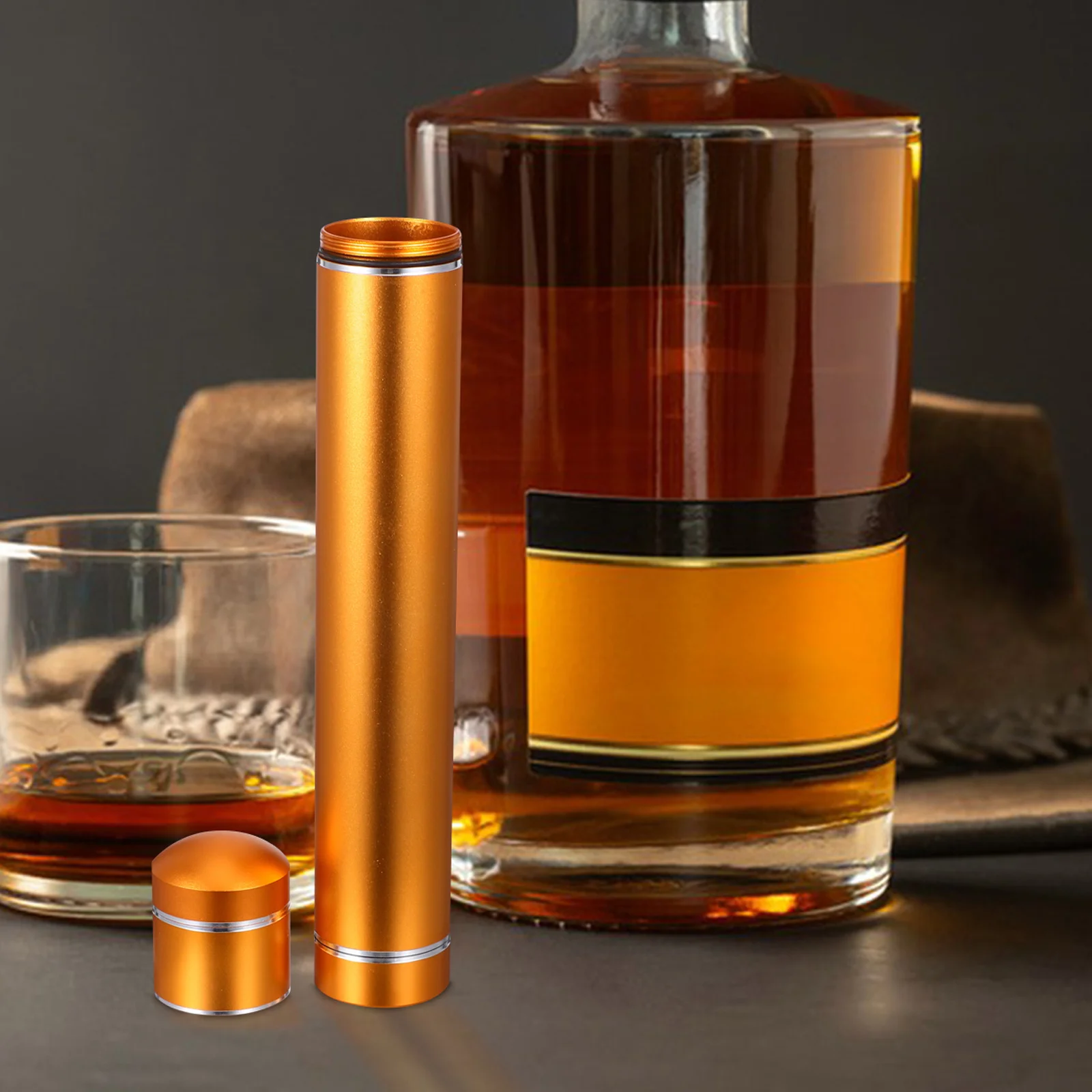 

Portable Cigar Tube Aluminum Alloy Lightweight Airtight Travel Case For Freshness Cigar Storage Holder Outdoor Camping