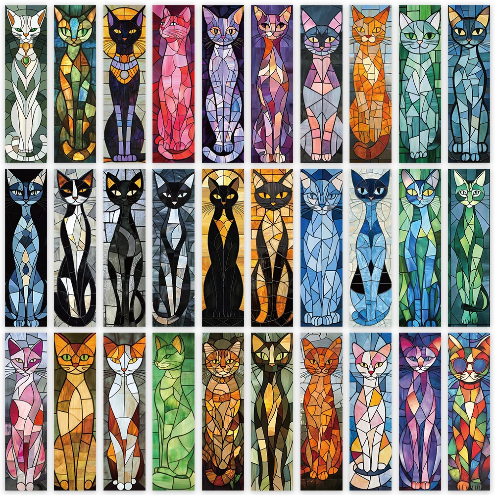 

30pcs Retro Elegant Aesthetic Animals Cats Paper Bookmarks DIY Book Club Page Marker Library Office Page Marking Readers Gift