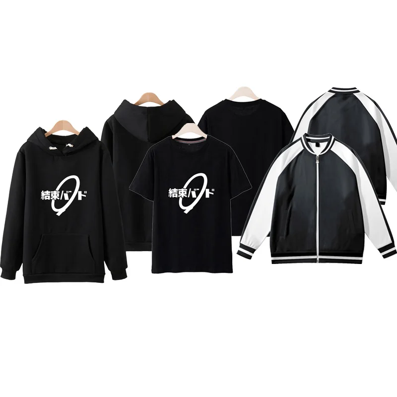 BOCCHI THE ROCK Kessoku Band Cosplay Hoodie Kikuri Hiroi Jacket Coat T-shirt Hooded Sweatshirt Adult Casual Streetwear Pullover