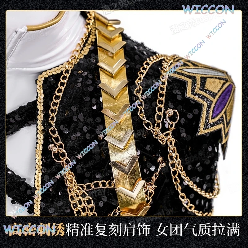 [MAGCOS] Kpop Demon Cos Hunter haute qualité Rumi Cosplay ensemble complet perruque chaussures noir Performance Costume femmes Halloween Rol