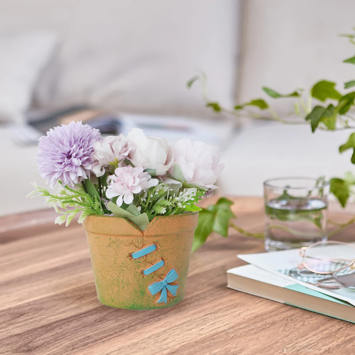 

Сшитый цветочный горшок из смолы, уличный цветочный горшок, настольный цветочный горшок, подарок для перемещения, подарок на день рождения, подарок на День матери