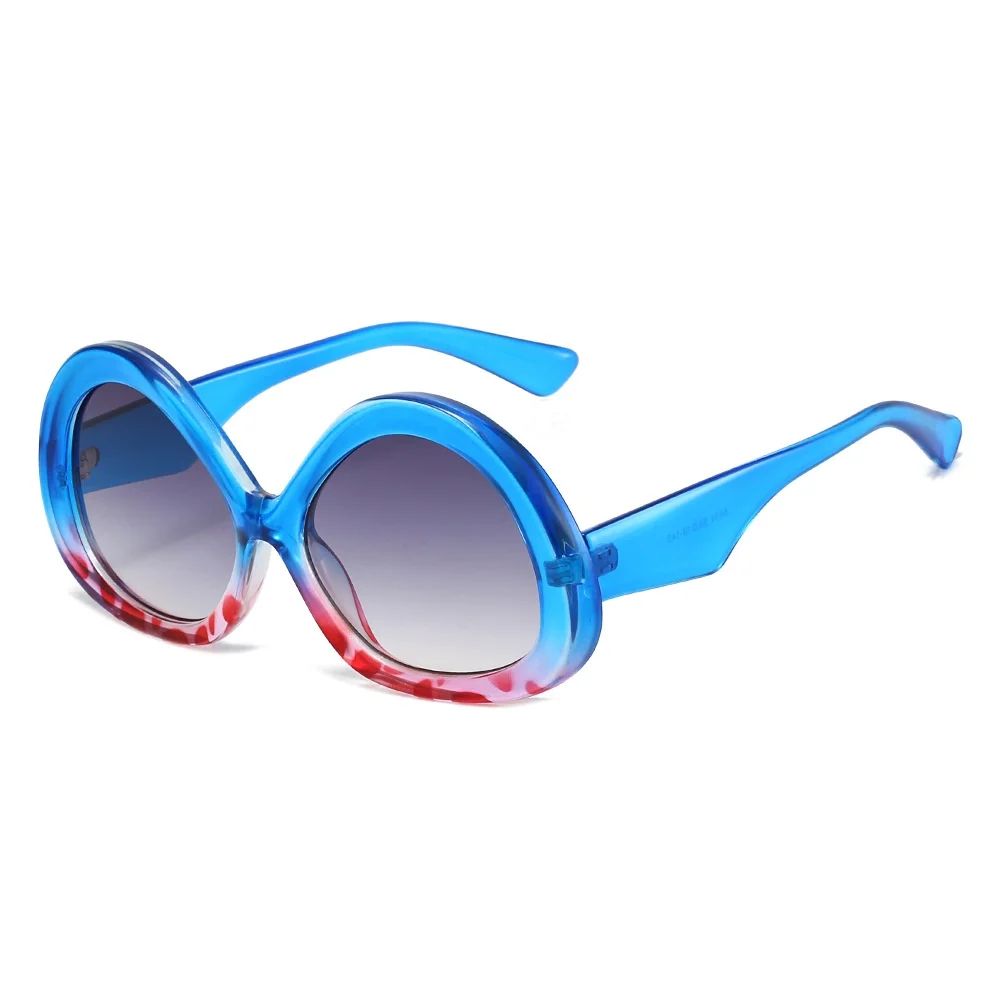 

New Luxury Leopard Gradient Oval Women Sunglasses 2025 Retro Personality Punk Hip Hop Style Men Sun Glasses UV400