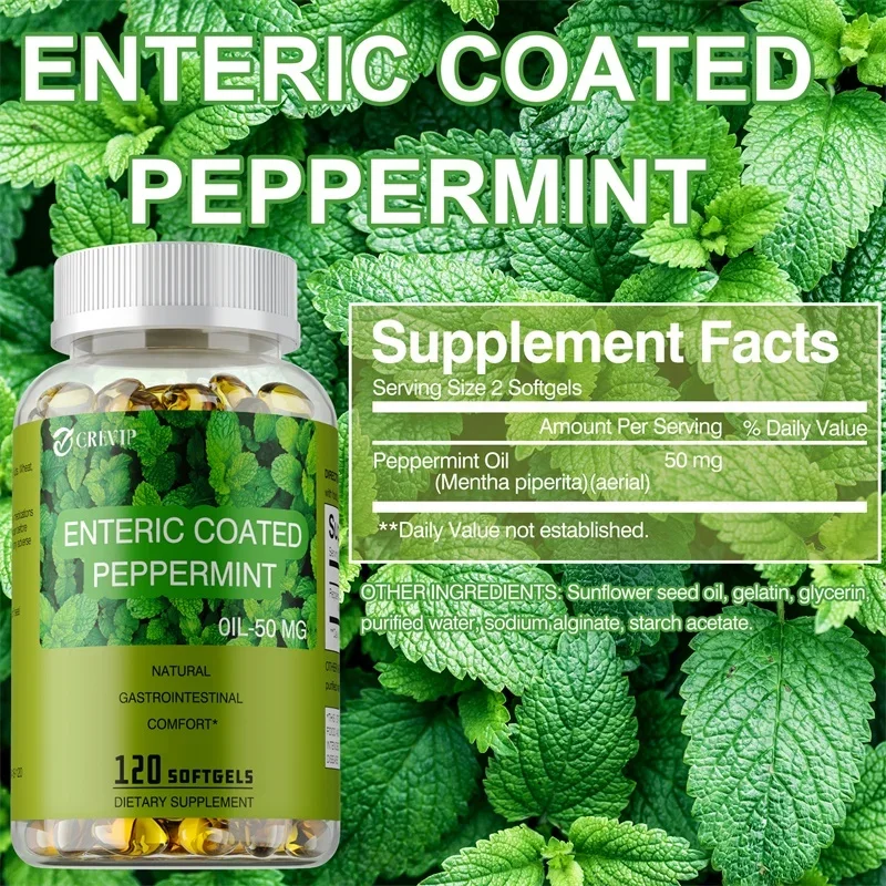 Peppermint Oil 50mg - Helps Reduces Bloating and Intestinal Cramping, Support Intestinal & Digestive Health, Boosts Immunity
