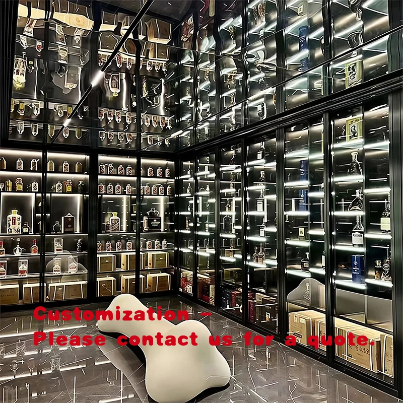

custom.Custom Stainless Steel Multi-Temperature Wine Cabinet Luxury Design Home Bar and Commercial Use