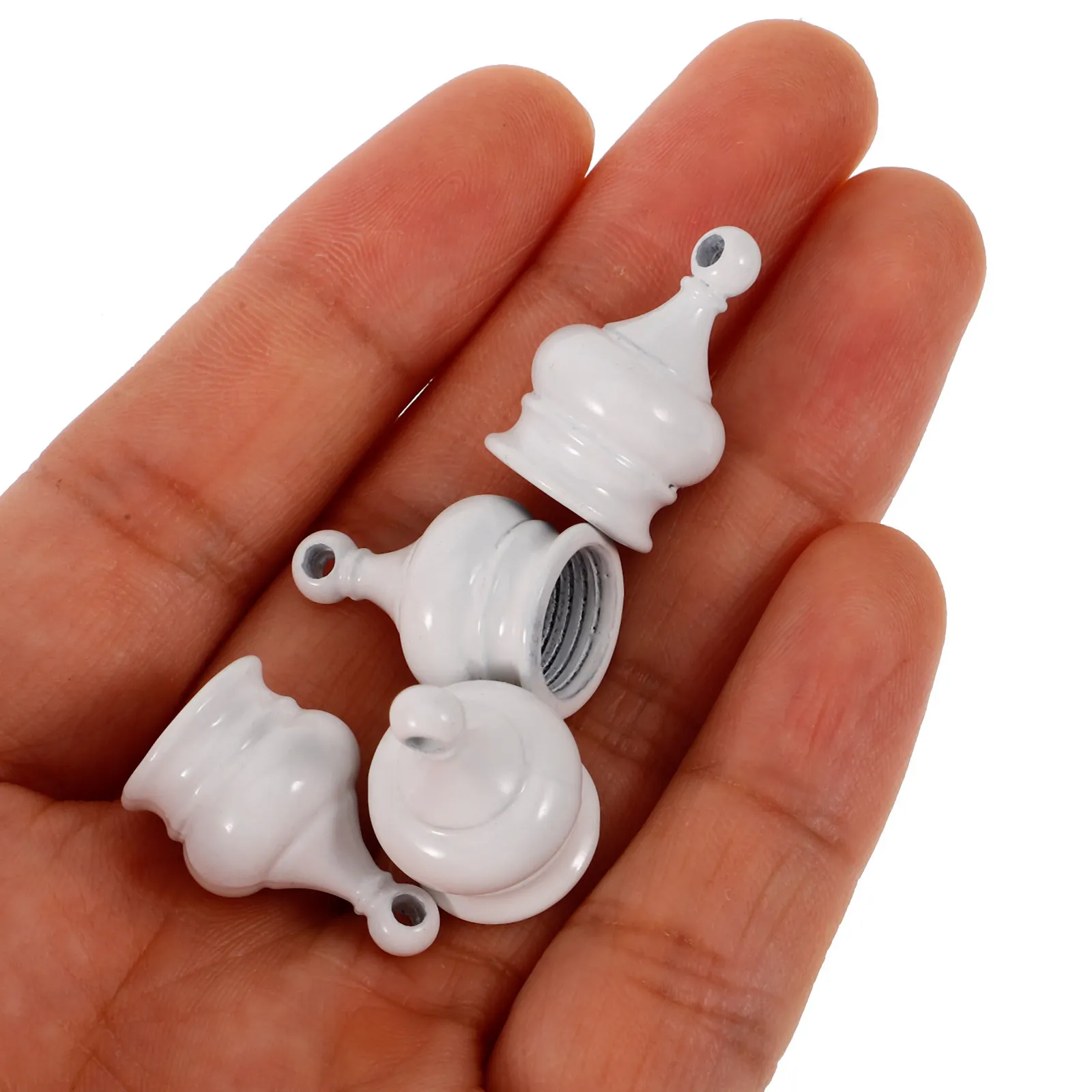 10Pcs Perforated Decorative Nuts Metal Lamp Finials Replacement for Table Lamp Parts Light Screw Caps Finials for Lamps