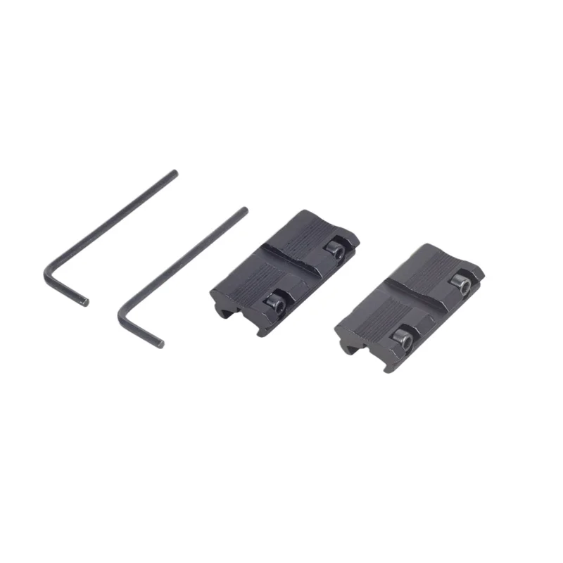 Adaptador ajustable de riel de montaje de alcance, Base de 2 uds., cola de milano de 11mm a Picatinny de 20mm, para óptica de caza, accesorios para pistola de juguete