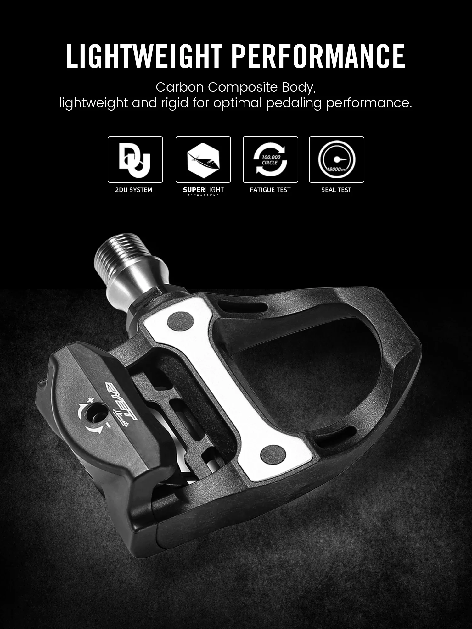 AliExpress RYET Ultralight 218g Carbon Road Bike Pedal, 93X88mm 3 Bearings Clipless Cycling Pedals Compatible with SPD-SL System Bike Parts