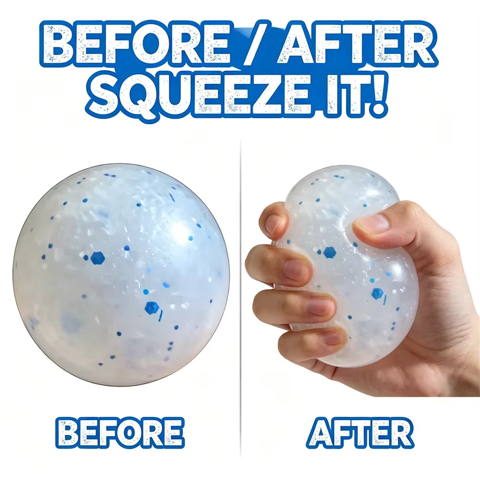 

2026 New Style Schylling Snow Ball Crunch NeeDoh Squishy Fidget Toy White Crunch Snow Ball Stress Relief Toy