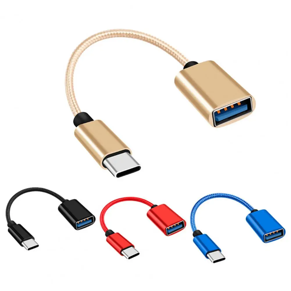 OTG Adapter Cable Nylon Braided USB 3 0 Converter Data Cable TYPE C Male To USB Female Cable USB C For Car MP4 Phone