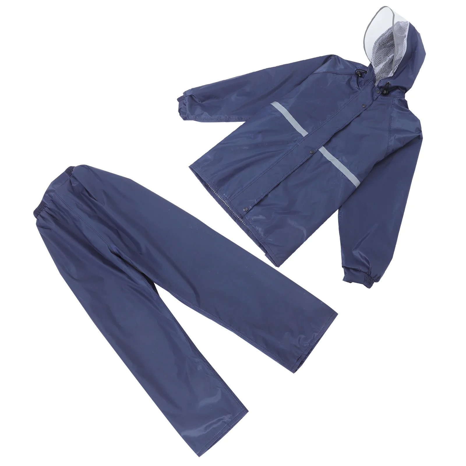 

Motorcycle Bicycle Rain Suit Set Reflective Double Layer Unisex Raincoat with Rain Pants for Men Women Outdoor Activities