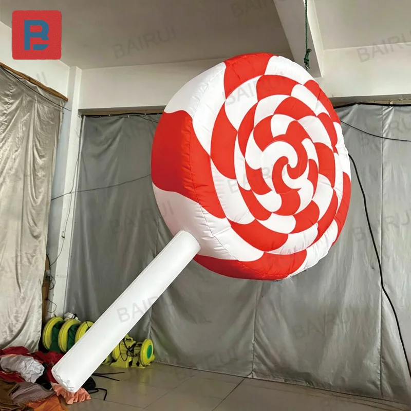 Inflatable lollipop sticks, Christmas outdoor decoration props for hanging candies, with blower