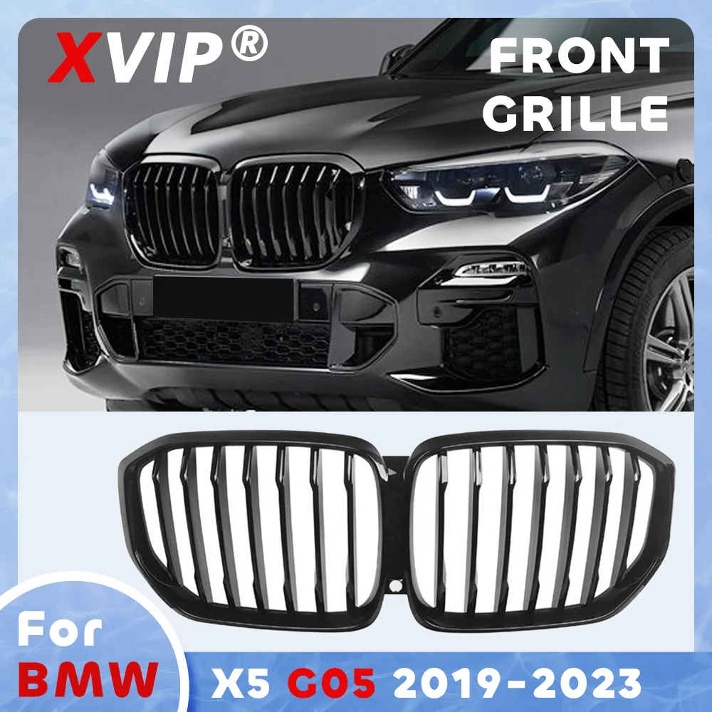 

XVIP Glossy Black Single Line Style Front Bumper Grille For BMW X5 G05 2019-2023