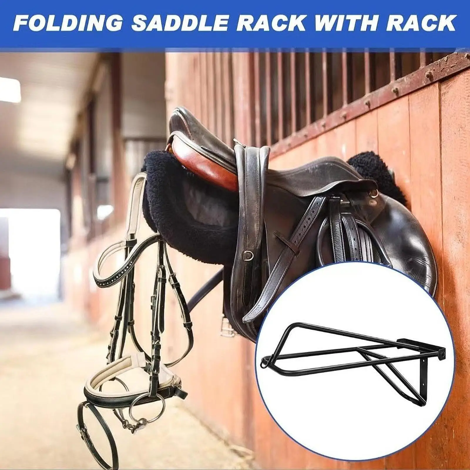 

Folding Horse Saddle Rack Saddle Stand Horse Tack Room Saddle Storage Rack