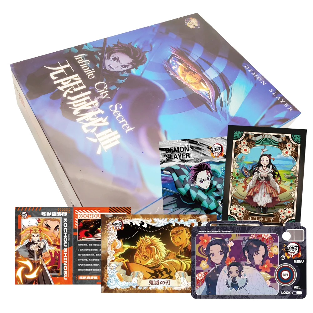 

Demon Slayer Infinite City Secret Collection Cards for Kids Anime Rare Special-shaped Design Trendy Figures Metal Cards Toy Gift