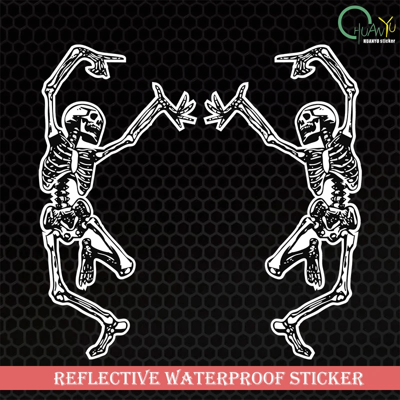 Lustiger tanzender Totenkopf, Halloween-Aufkleber, Autoaufkleber, Autoaufkleber, Auto, Motorrad, Laptop, reflektierender wasserfester Aufkleber, Autoaufkleber