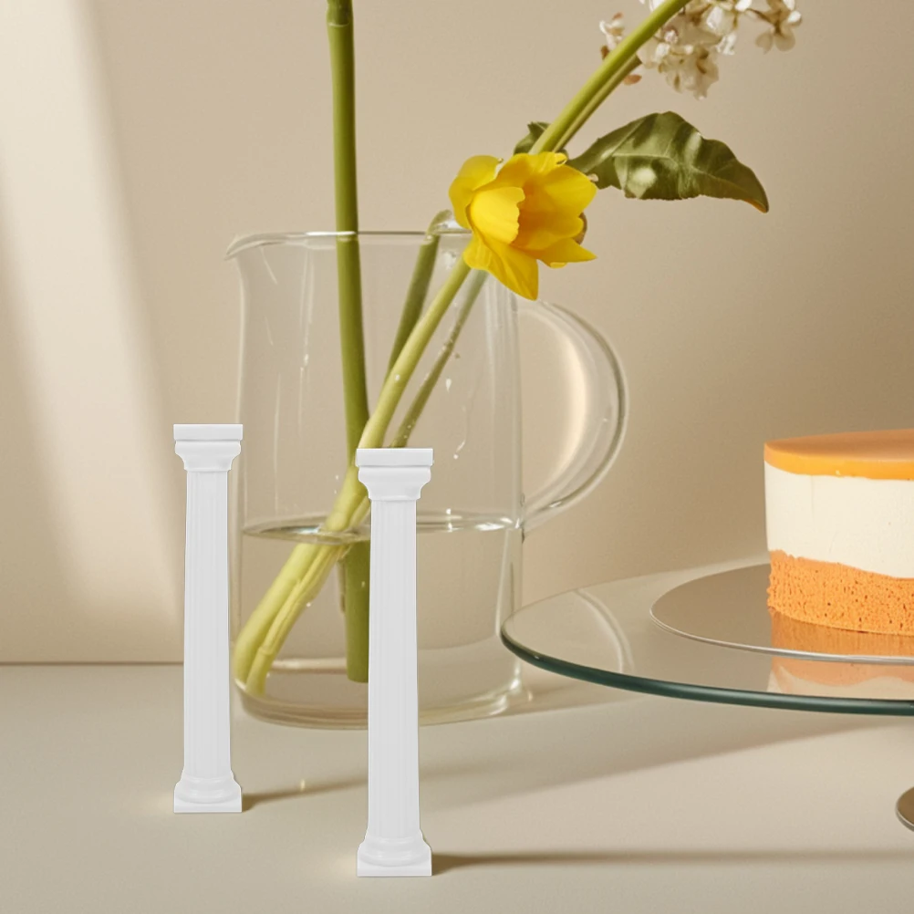 

4Pcs Roman Column Cake Stand Vintage Style Multi-Layer Cake Support Wedding Birthday Decoration Mini Column Shelf Pillar
