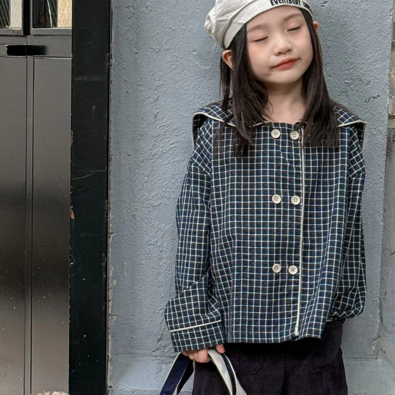 2025, Herbst-Kinderjacke mit großem Revers, Strickjacke, langärmeliges Hemd für Kinder, japanisches koreanisches Mädchen-Hemd aus Baumwolle und Leinen