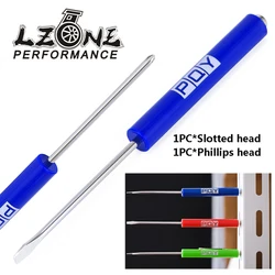 LZONE - 1pc Mini Tops And Pocket Clips Pocket Screwdriver Strong Magnetic Slotted /Phillips Screwdriver Maintenance Accessories