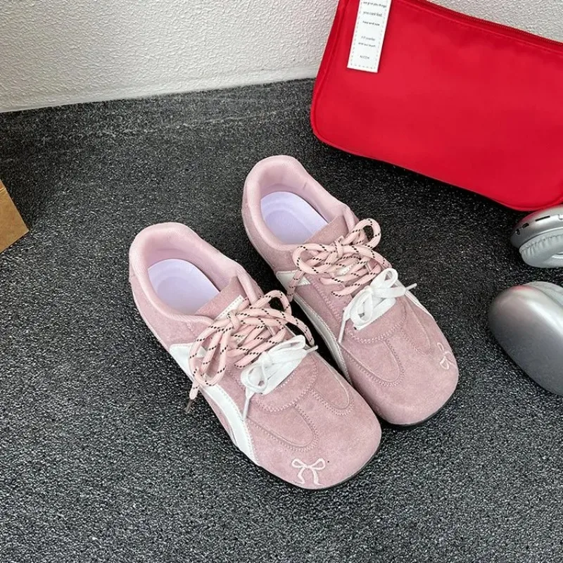 

2025 Summer Fashion Men's Retro Sneakers Unisex Flat Casual Sneakers Outdoor Round Toe Flats Lace-up Mixed Colors Jogging Shoes