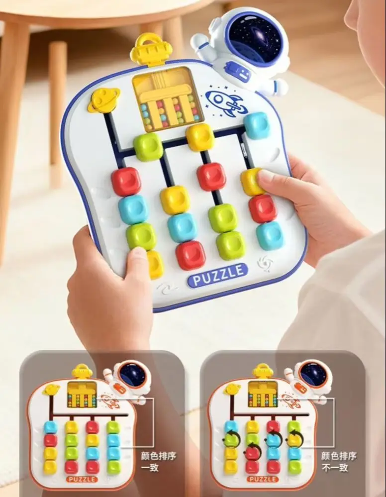 2 in 1 Color Matching Maze Game Kids Educational Toy Double Sided Slide Puzzle Board for Cognitive and Logic Training