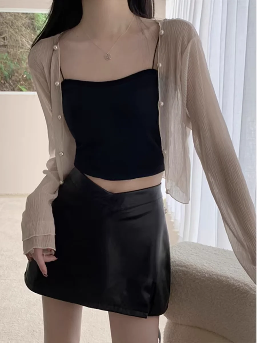 Ele Summer awl Svel Cardigan lavorato a maglia Protezione solare Cover up ort Top per donna Copertura per vestiti con aria condizionata