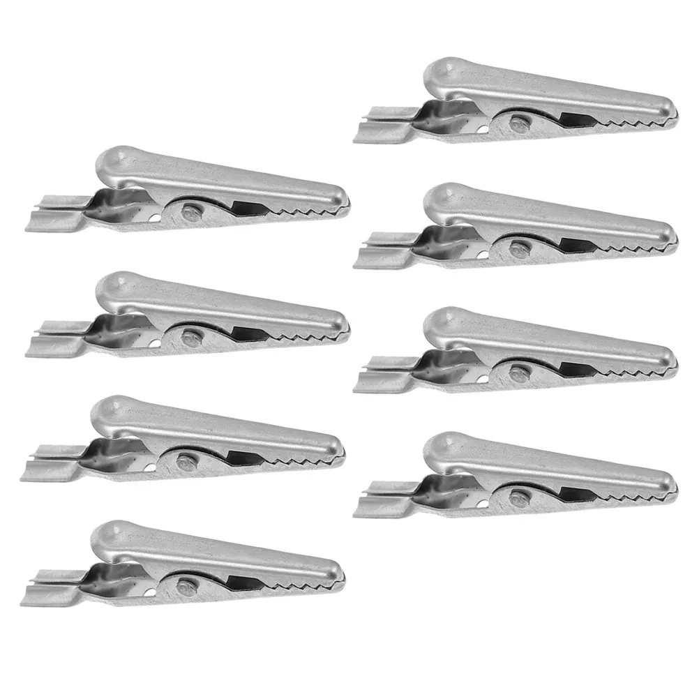 8Pcs 304 Stainless Steel Alligator Clips Heavy Duty Electrical Test Leads Crocodile Clip Kit for Electronics Lab Automotive