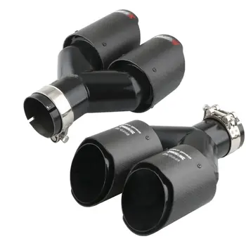 63mm 汽車碳纖維排氣尾管 Y 型雙出口排氣管消音器通用排氣尾管汽車改裝配件 12 最佳銷售 f30排氣 - №10