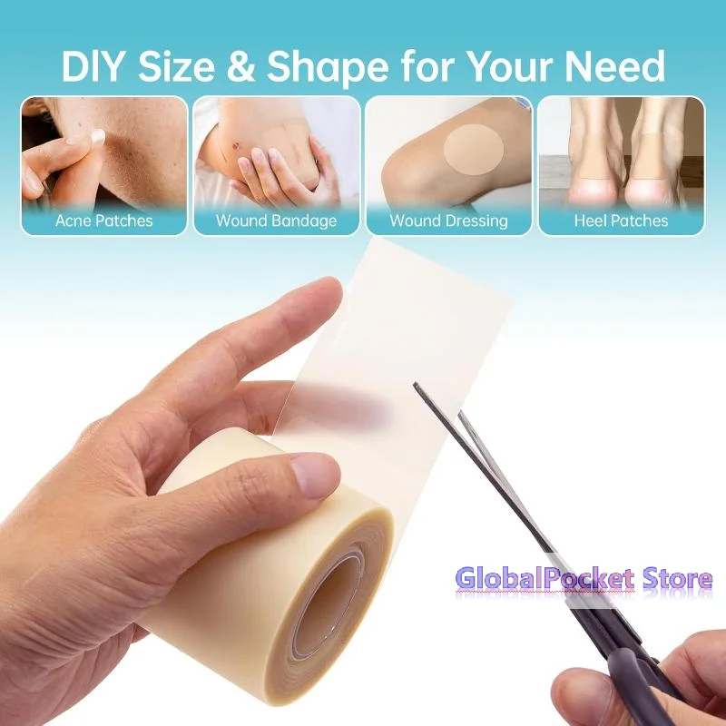 [TG823]1 Roll Artificial Skin Wound Dressing Pimple Patch Freely Cuttable Skin-Friendly Adhesive Keep Wound Clean