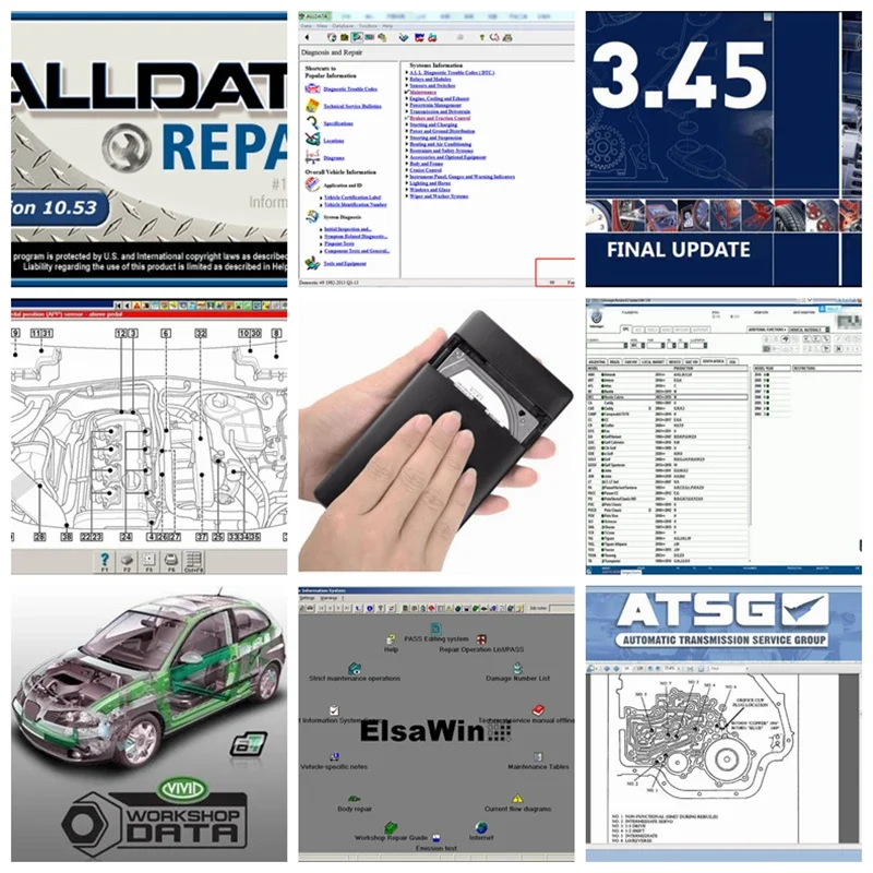 

2024 Hot Alldata Auto Repair Software all data 10.53V +Mit//chell OD5 2015 car repair+ELSAWin 6.0+ATSG 2017+Vivid 21in1TB HDD