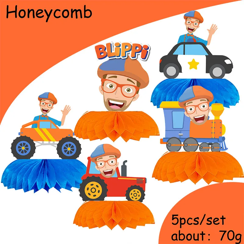 MINISO Blippiing English Teacher Theme honeycomb Birthday Party Desktop Honeycomb Party Decorations Supplie Children Baby Shower