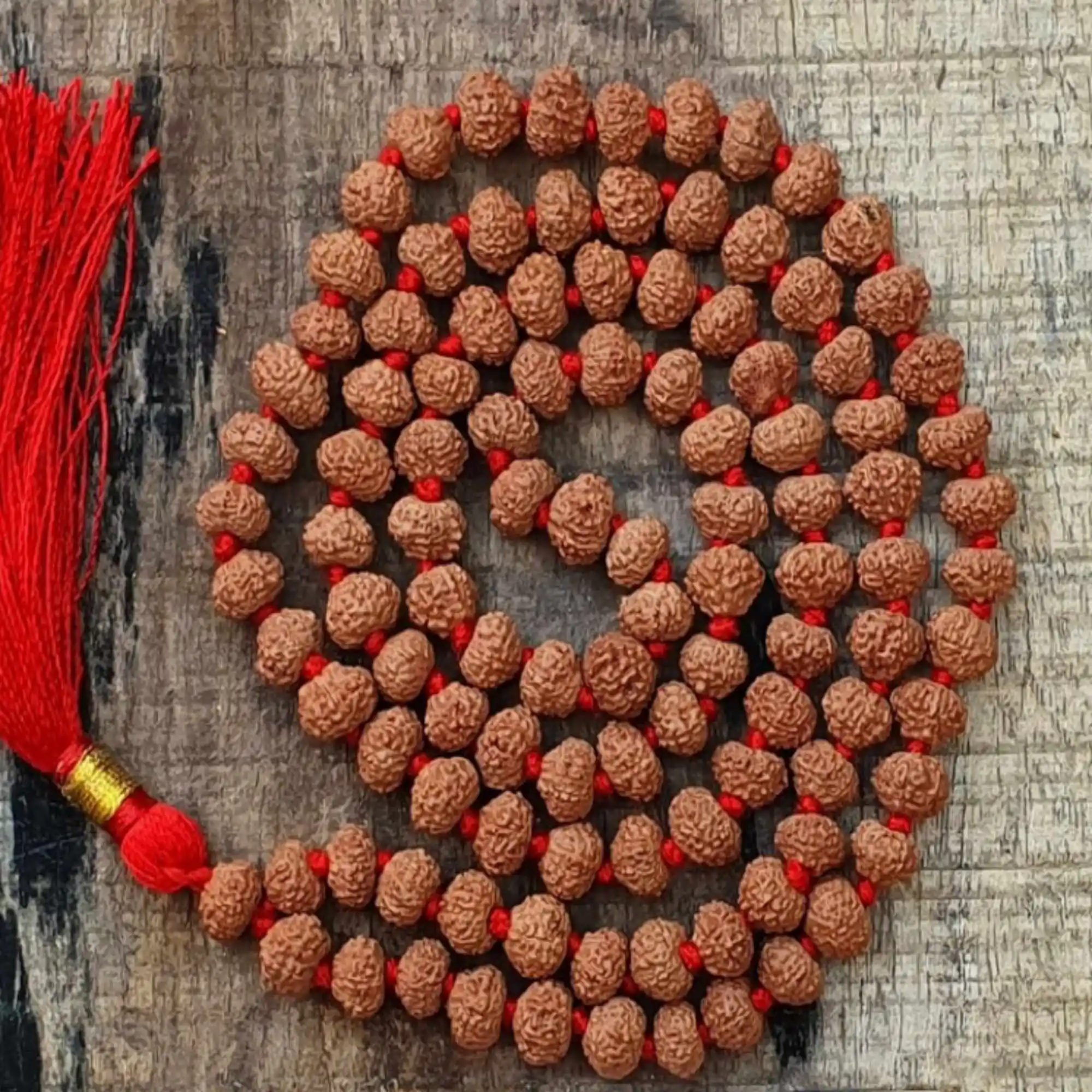 8mm Natural brown Rudraksha 108 knot beads necklace Emotional Calming Gift Classic Souvenir Chain Healing Thanksgiving Day