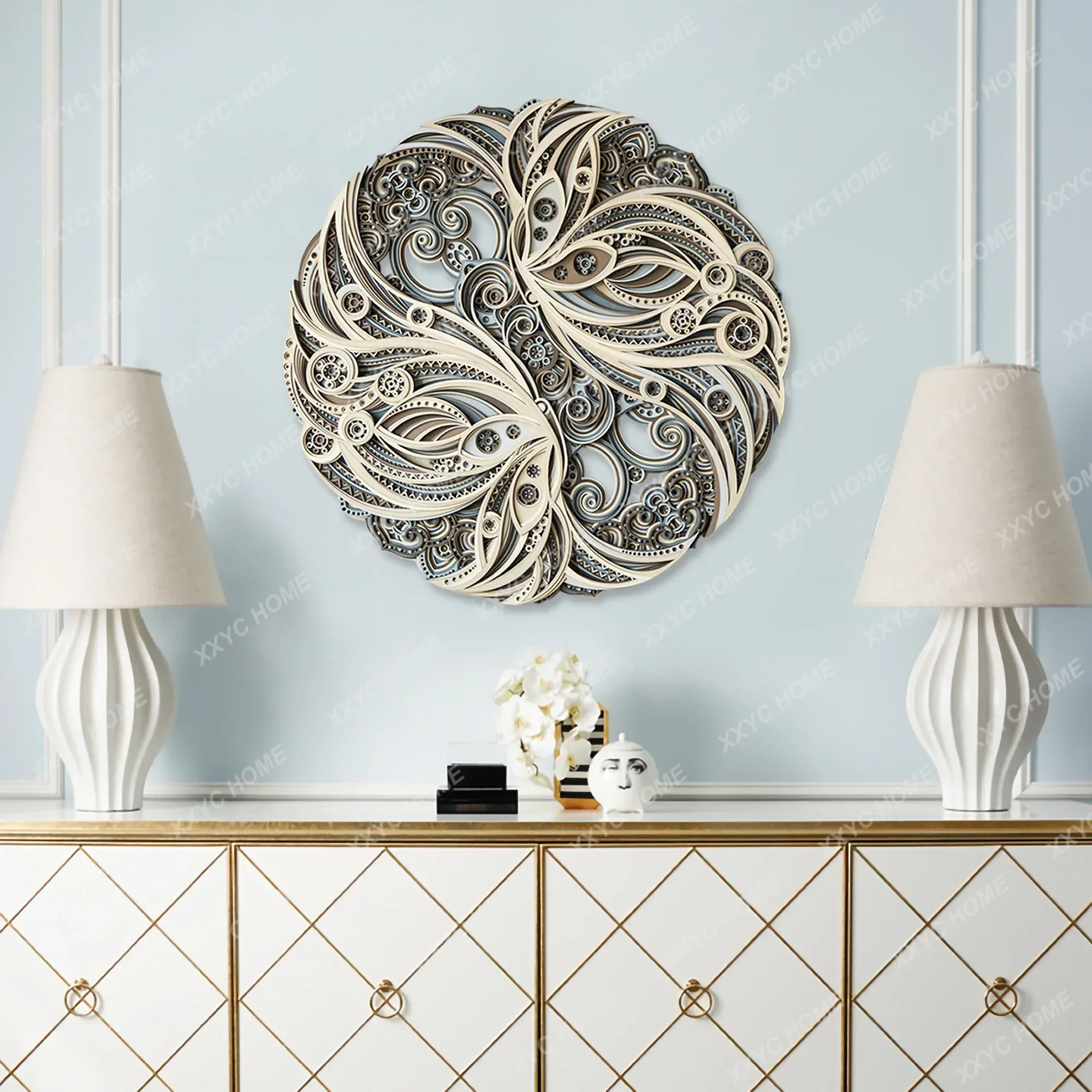 restaurant living room entrance decorative painting high sense simple background wall mural