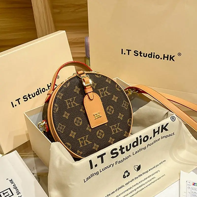 Round Cake Bag Female Versatile Messenger Bag High -Level Small Round Bag Luxury Designer Bags