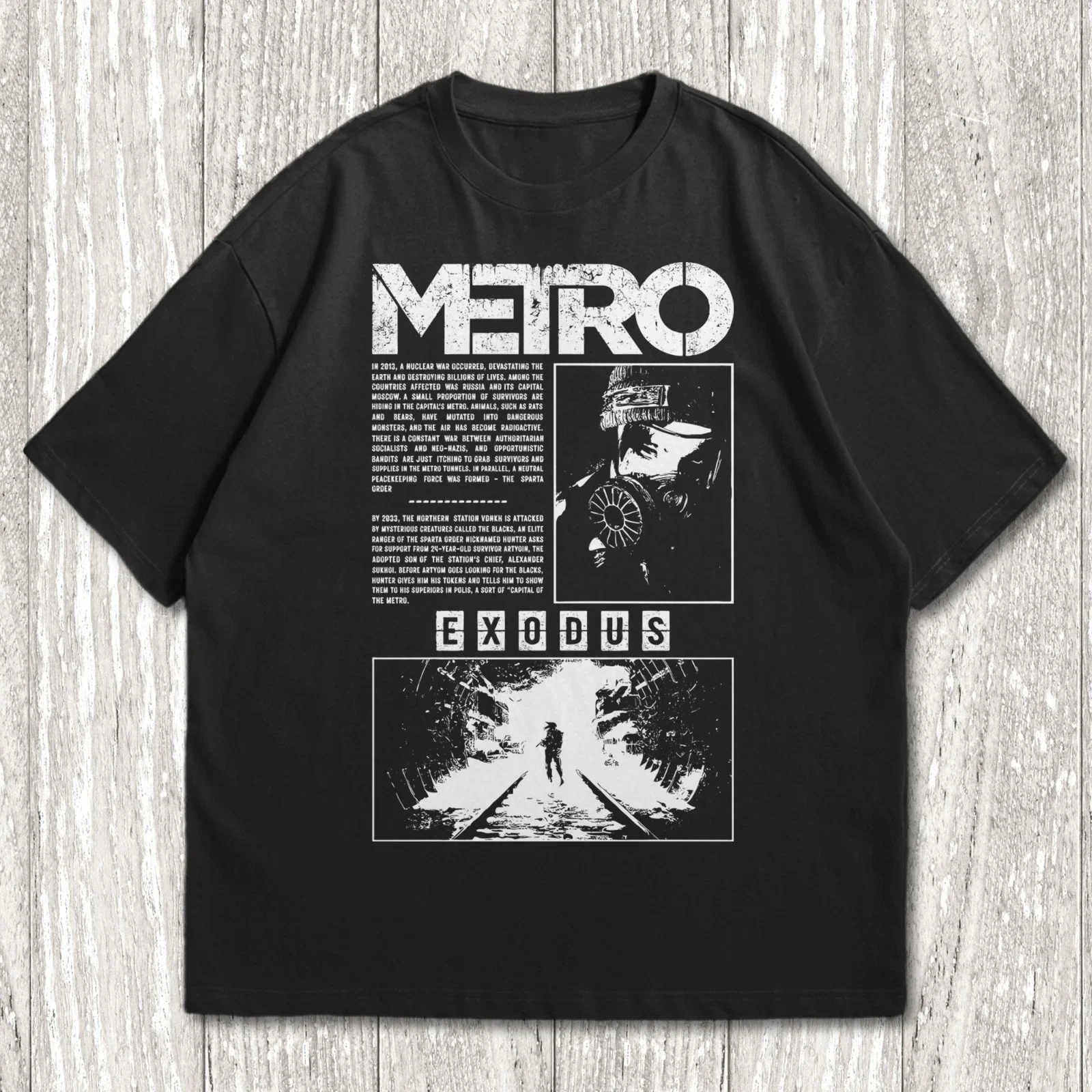 Metro Exodus T-Shirt, Horror-Videospiel-Shirt, Shouter Videospiel-Merch, beliebtes Unisex-Baumwoll-T-Shirt für alle Jahreszeiten – Detail 3