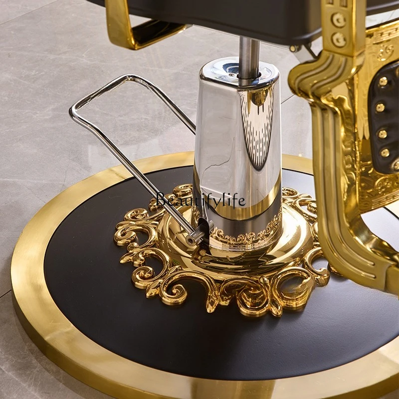 High-end hair salon chair shave down beauty lift oil head chair