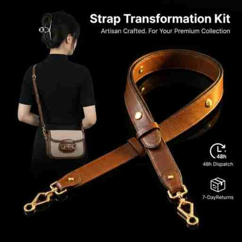 

Replacement Shoulder Strap for Vintage Saddle Bag Adjustable Crossbody Belt Microfiber Leather Antique Gold Hardware Accessories