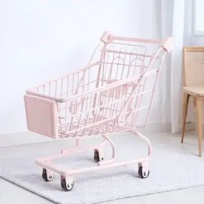 Adornos para carrito de compras, cochecito de bebé para chico, carrito pequeño, Mini cesta de regalo de juguete