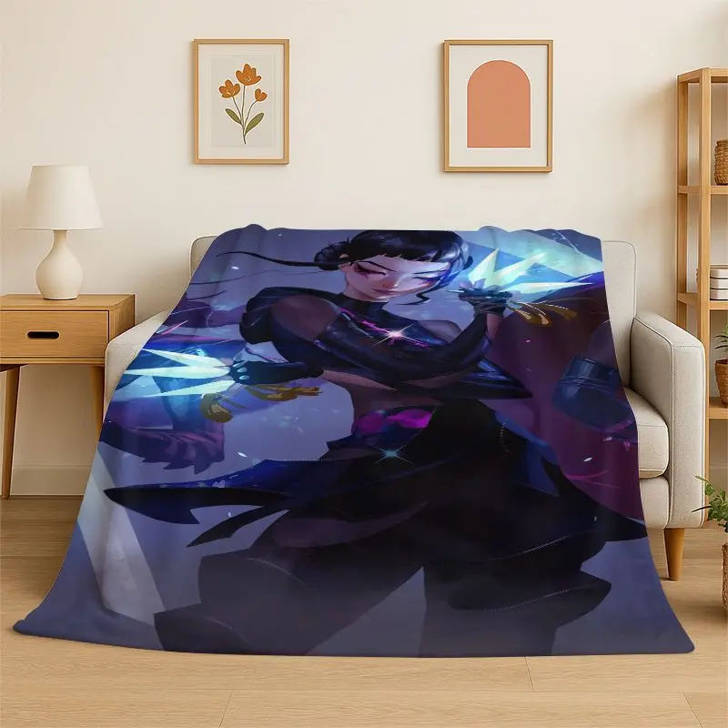 New KPop D-Demon H-Hunters Cartoon Flannel Throw Blanket,Warm Cozy Blanket for Bed,Sofa,Couch,Bedroom,Living Room,Office,Camping