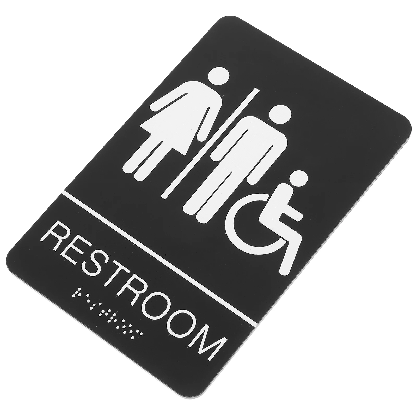 

Braille Logo 10x15cm Acrylic Unisex Bathroom Signs Restroom Signboard for Installation Sturdy