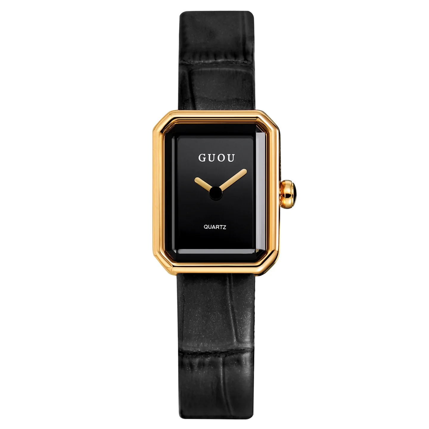 New Leather Strap Square Watch, Vintage Gold Women'S Quartz Wristwatch, Simple Women'S Watch, Timepiece Accessories.