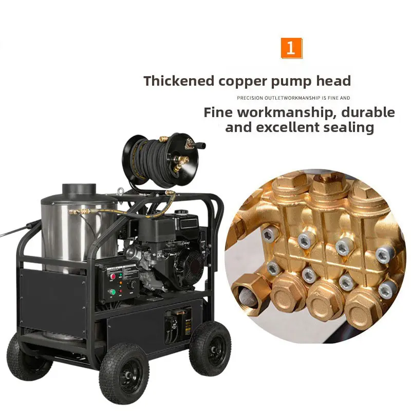 Hot & Cold Water  High Pressure Washer with Heater Coil, Perfect for Degreasing in Workshops and Garages